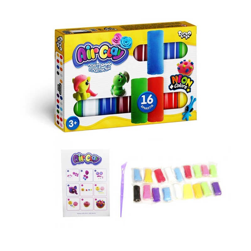 гр Повітряний пластилін "Air Clay" ARCL-04-01U УКР. (12) "Danko Toys", 14 шт