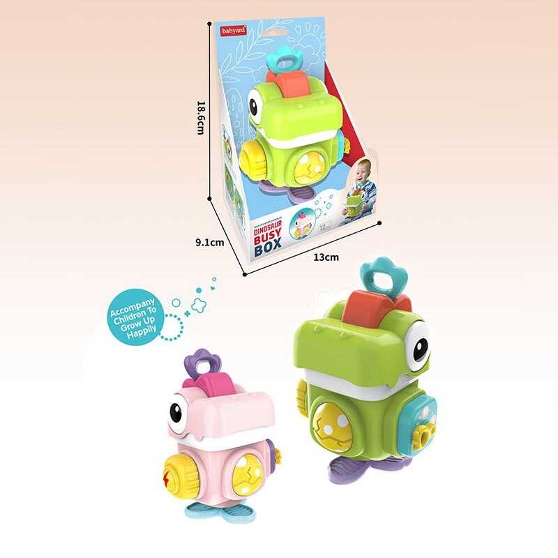 Бізіборд BY 329 (96/2) 2 кольори, розмір - 10.5х8х13 см, тріскачка, обертовий гвинт, рухомі елементи, в коробці