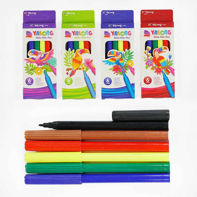 Фломастери С 62037 (480) 6 кольорів, на водній основі, в коробці, ВИДАЄТЬСЯ ТІЛЬКИ МІКС ВИДІВ