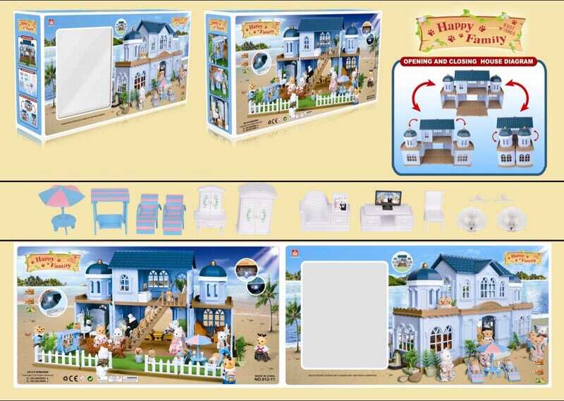 Вілла на морському березі "Щаслива сім'я" 012-11 (4) меблі, підсвічування, в коробці