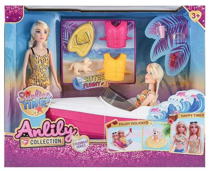 Набір ляльок 616105 A (8) 2 ляльки, висота: 29 см, аксесуари, катер, в коробці