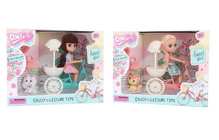 Лялька 58001 (48/2) 2 види, велосипед, улюбленець, аксесуари, в коробці