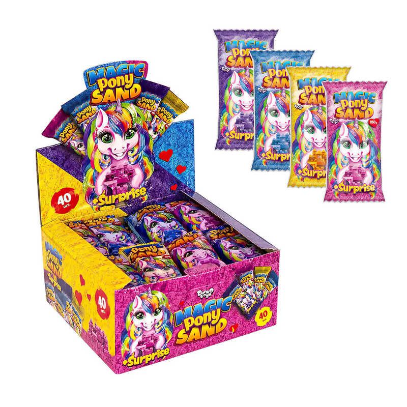 гр Кінетичний пісок "Magic Pony Sand", 150 г MPS-01-01,02,03,04 (40) "Danko Toys"