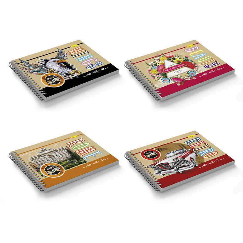 гр Скетч-бук "Крафт" СБК-А5-32 (16) 32арк А5 "Апельсин" ВИДАЄТЬСЯ МІКС ВИДІВ