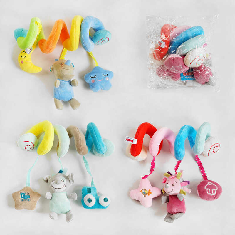 гр Брязкальце м'яке С 47838 (175)"Bimbo", 3 види, розтяжка-спіраль, пискавка, шелесткі та гримлячі елементи, в пакеті