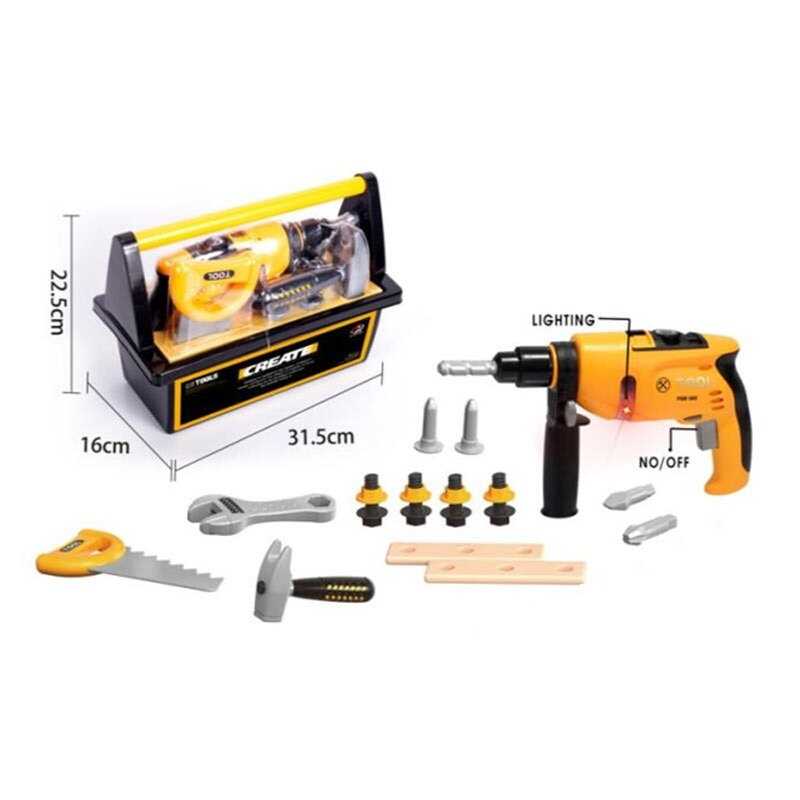 Набір інструментів G 278 (24/2) автоматичний шуруповерт з підсвічуванням, гайковий ключ, пила, молоток, деталі для збирання, в боксі