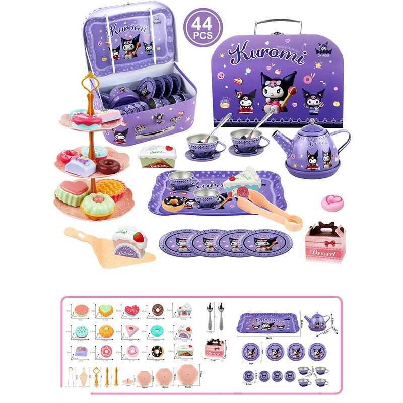 Набір посуду 966 B 52 (48/2) чайник, чашки, тарілки, таця, муляжі продуктів, у валізі