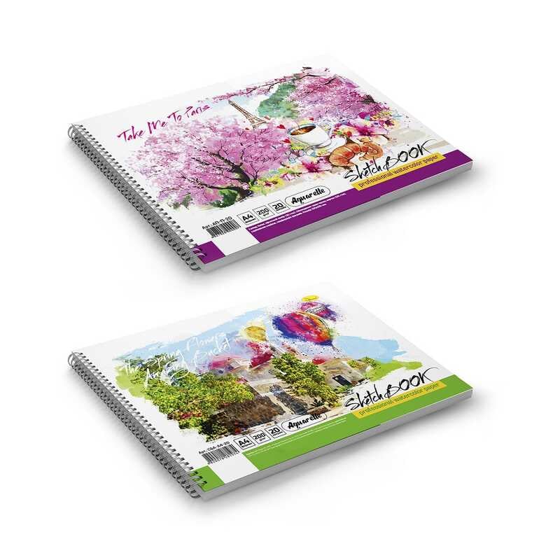 гр Скетчбук "Акварельный" СБА-А4-20 (16) 20арк А4 "Апельсин"