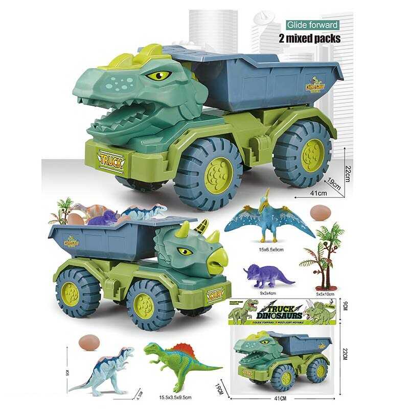 Машинка 805 (24/2) рухливі елементи, фігурки динозаврів, в пакеті