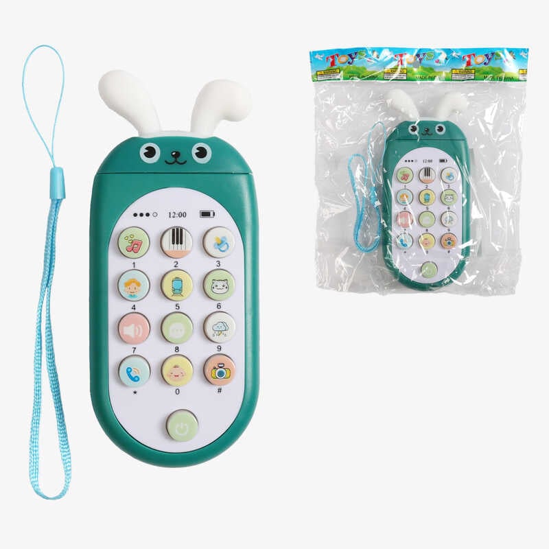 Телефон 3939-152 (480/2)  ОЗВУЧЕННЯ  китайською мовою., підсвічування, звуки, на батарейках, гумові елементи, мелодії, в пакеті,