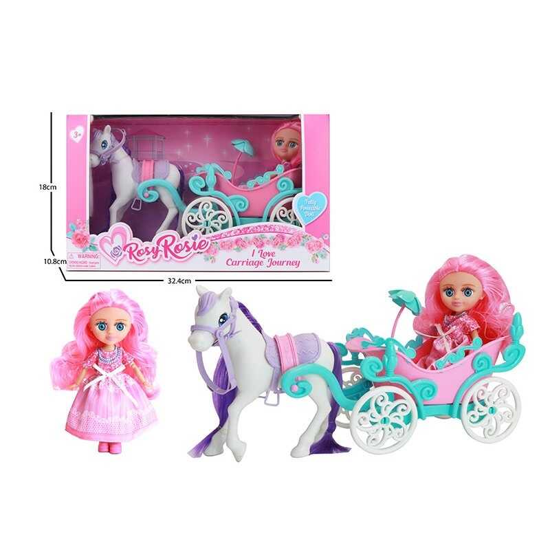 Карета RR 015 (24) лялька 15 см, знімний одяг, карета, поні, шарнірні суглоби, рухомі елементи, в коробці