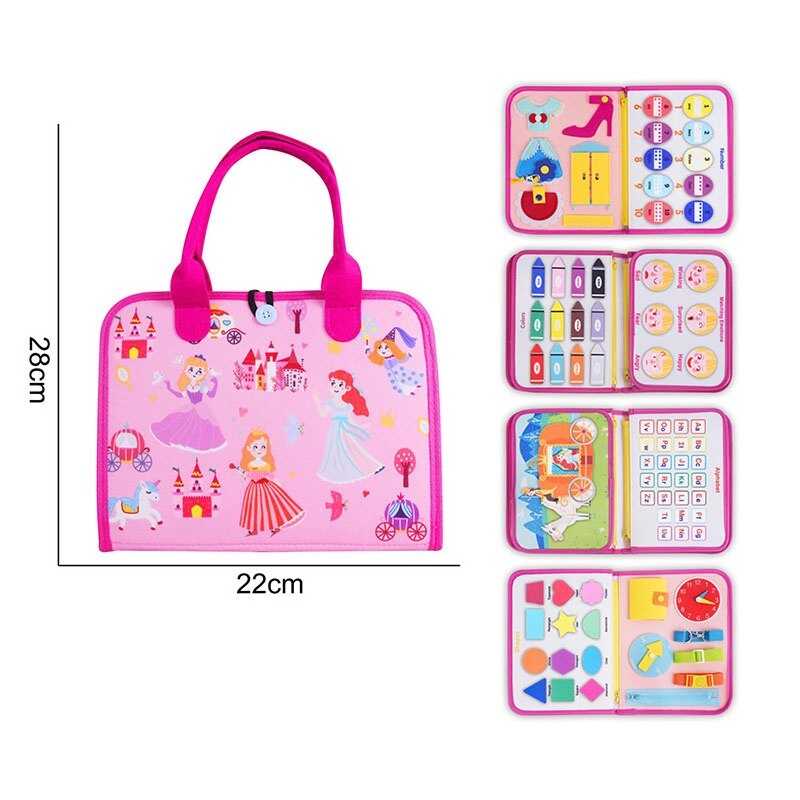 Логічна папка 25017 (35) фетр, циферблат, пазл, застібки, геометричні фігури, кольори, цифри, англійський алфавіт, емоції на липучках, в пакеті