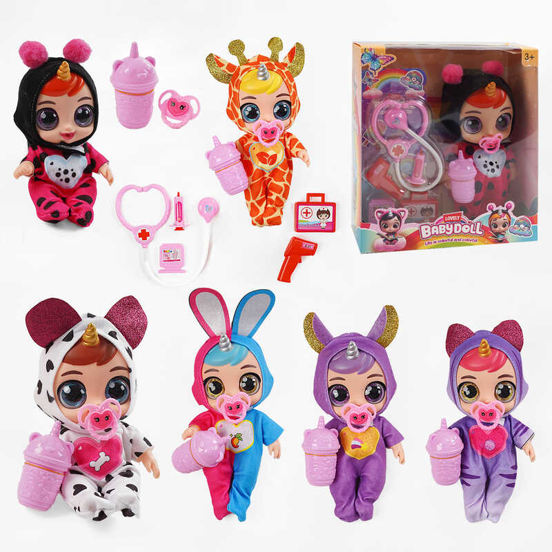 Лялька 219 A1 (42/2) 6 видів,  гумова, висота 25 см, говорить, сміється, плаче, знімний одяг, рухливі кінцівки, пляшечка, пустушка, аксесуари, в коробці, ВИДАЄТЬСЯ ТІЛЬКИ МІКС ВИДІВ