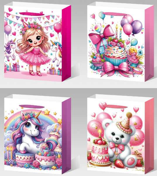 Пакет подарунковий C 75714 (720) 4 види, МАЛЕНЬКИЙ, ВИДАЄТЬСЯ МІКС ВИДІВ