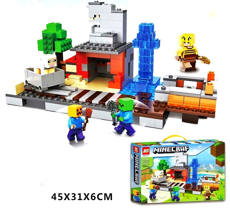 Конструктор 82001 «Minecraft» , 329 дет. , споруда , фігурки , коробка