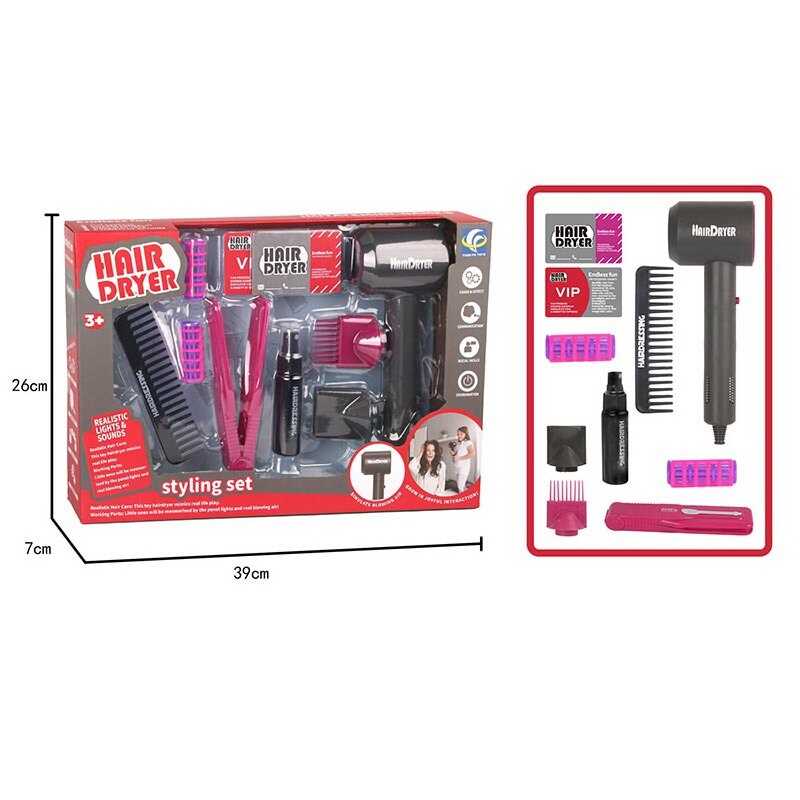 Набір перукаря YF 820 D (42/2) функціональний фен, на батарейках, аксесуари, в коробці