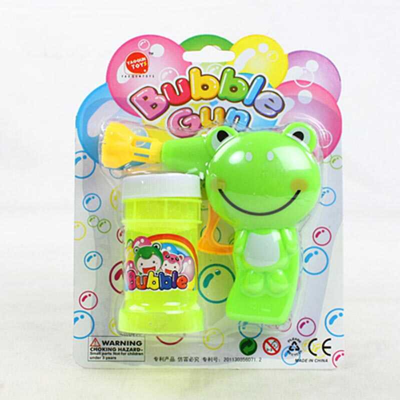 Пістолет з мильними бульбашками 632 A (252/2) “Жабка”, механічний принцип роботи, мильний розчин, на листі