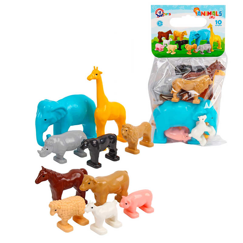 гр Фігурки тварин 1102 (6) "Technok Toys", 10 шт., у пакеті