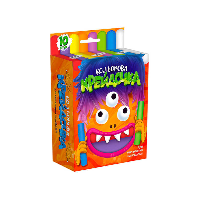 гр Крейда кольорова серії "Крейдочка" великі 10 кольори (10) KRD-02-01U "Danko Toys"