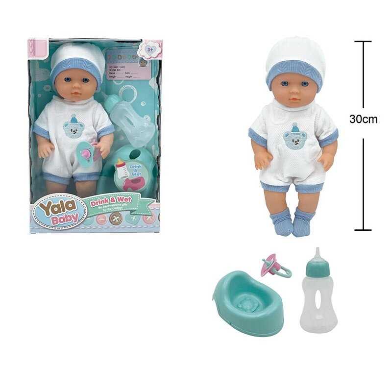 Пупс YL 2530 A-F (36) висота 30 см, п'є з пляшечки, ходить на горщик, знімний одяг, аксесуари, в коробці