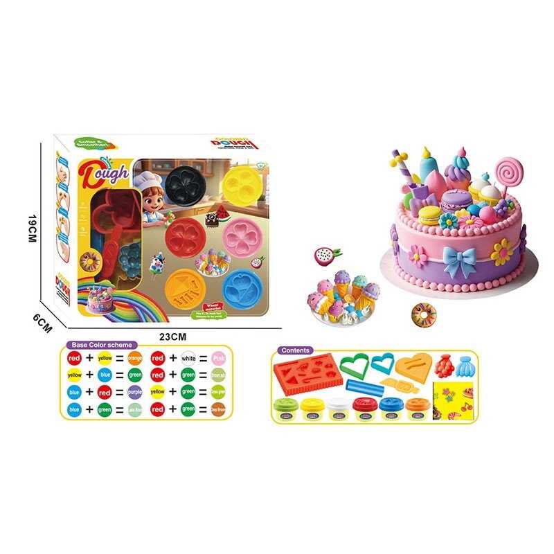 Тісто для ліплення 9021 (72/2) 6 кольорів тіста, фігурні форми, ніж, в коробці