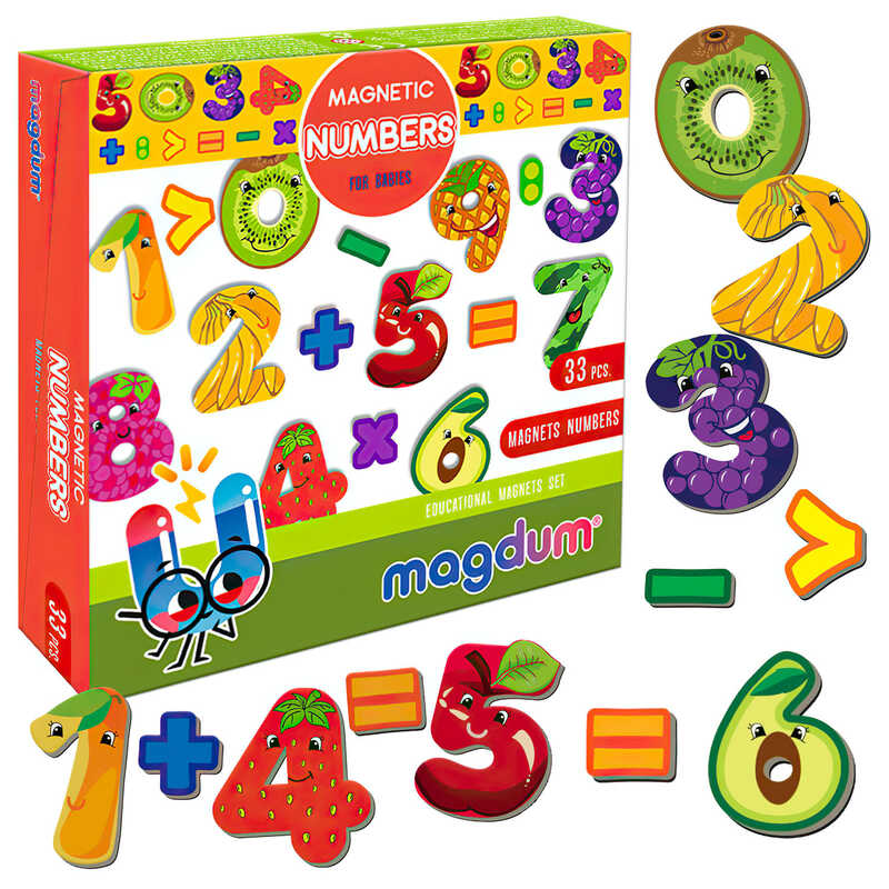 гр Магнітна гра "Numbers" ML4031-38 EN (10) "Magdum", 35 магнітів, в коробці