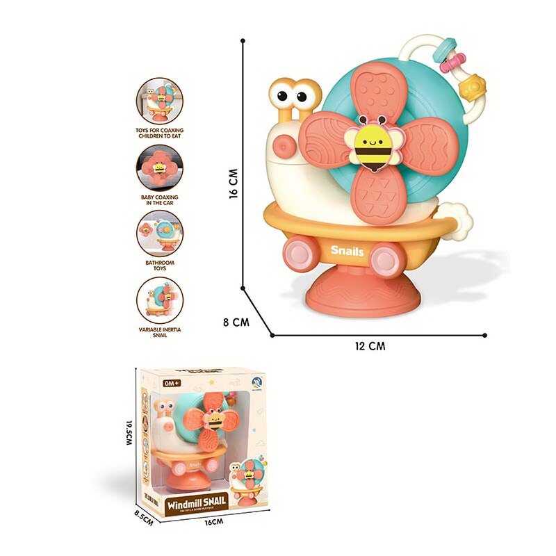 Брязкальце 909-5 /6 (72/2) "Равлик", інерція, тріскачка, шестерні, намистини, пальчикова гра, в коробці