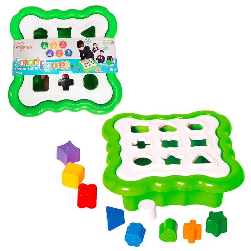 гр Сортер "Розумні фігурки" (св.зелений) 39521 (5) "Tigres", 10 елементів, в сітці