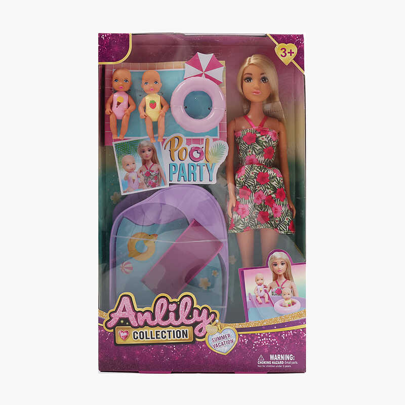 Лялька 616151 (36) висота - 31 см, гумова голова, 2 пупсики, аксесуари, в коробці