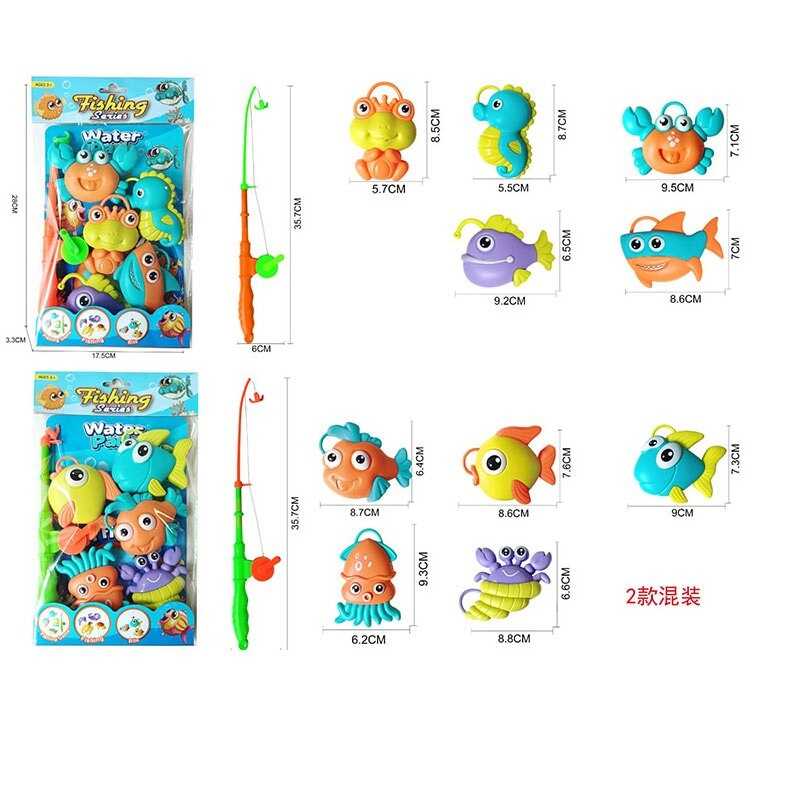 Риболовля QF 559 D (180/2) 2 види, вудка, сачок, 5 фігурок, в пакеті