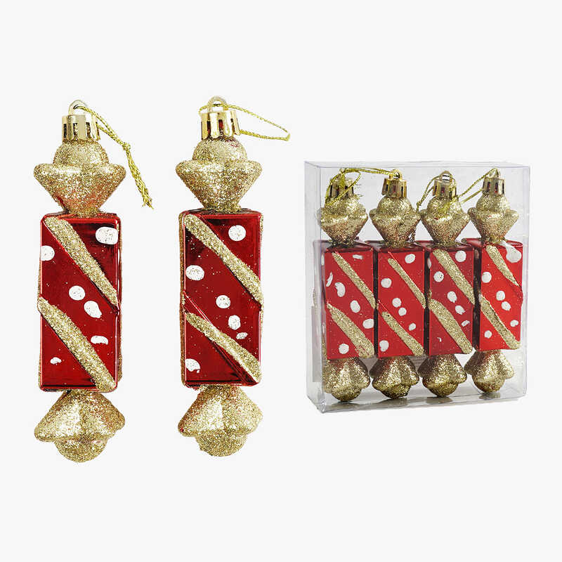 Новорічні прикраси C 67184 (240) 4 штуки, цукерки, висота - 11, 5 см, у слюді