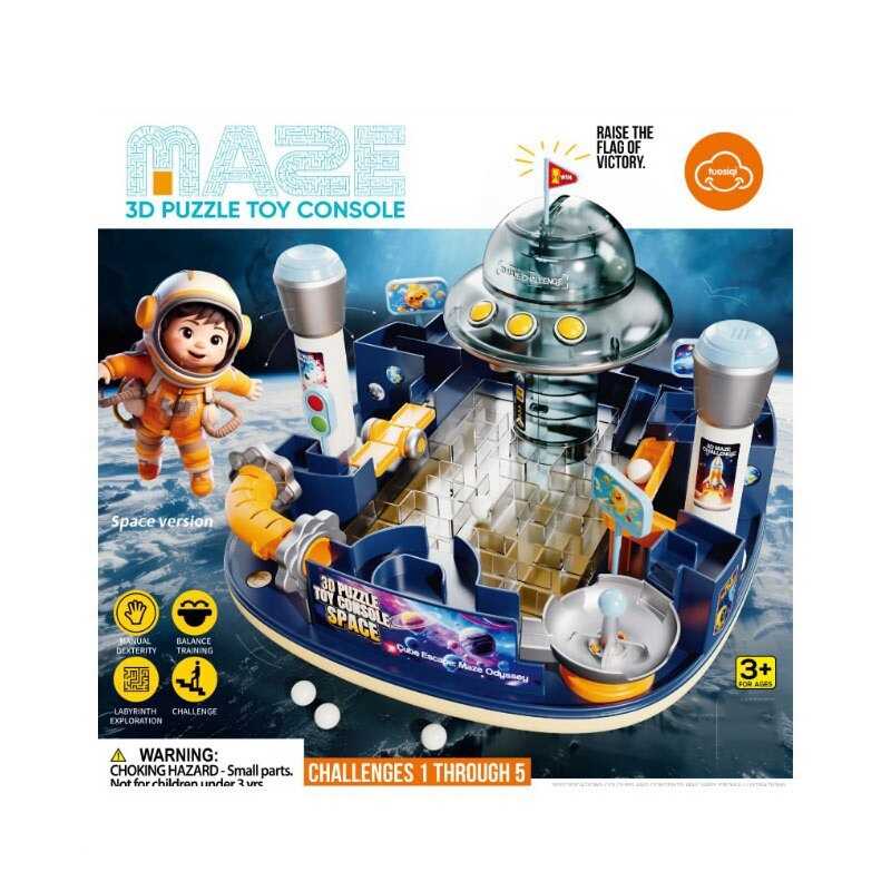 Настільна гра MKD 217 A (16) лабіринт, 2 джойстики для керування, механічний принцип, вежа з прапором, в коробці