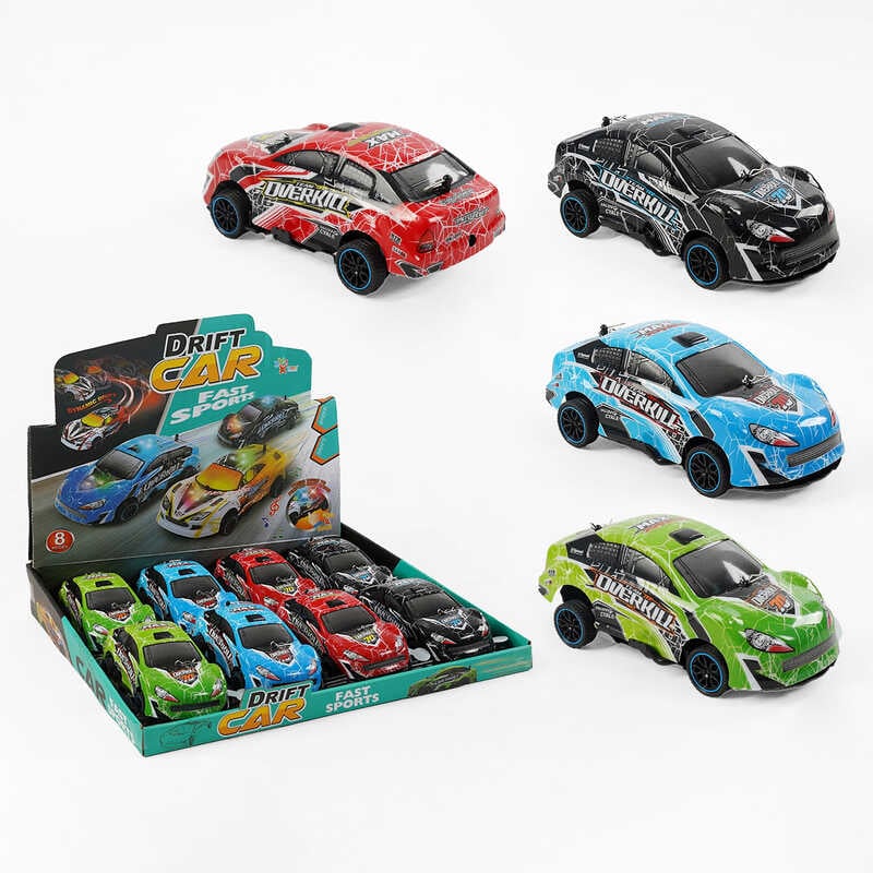 Набір машин 2026-02 A+ (24) ЦІНА ЗА 8 ШТУК В БЛОЦІ, світло, звук, інерція, протиударний корпус, гумові колеса, в коробці