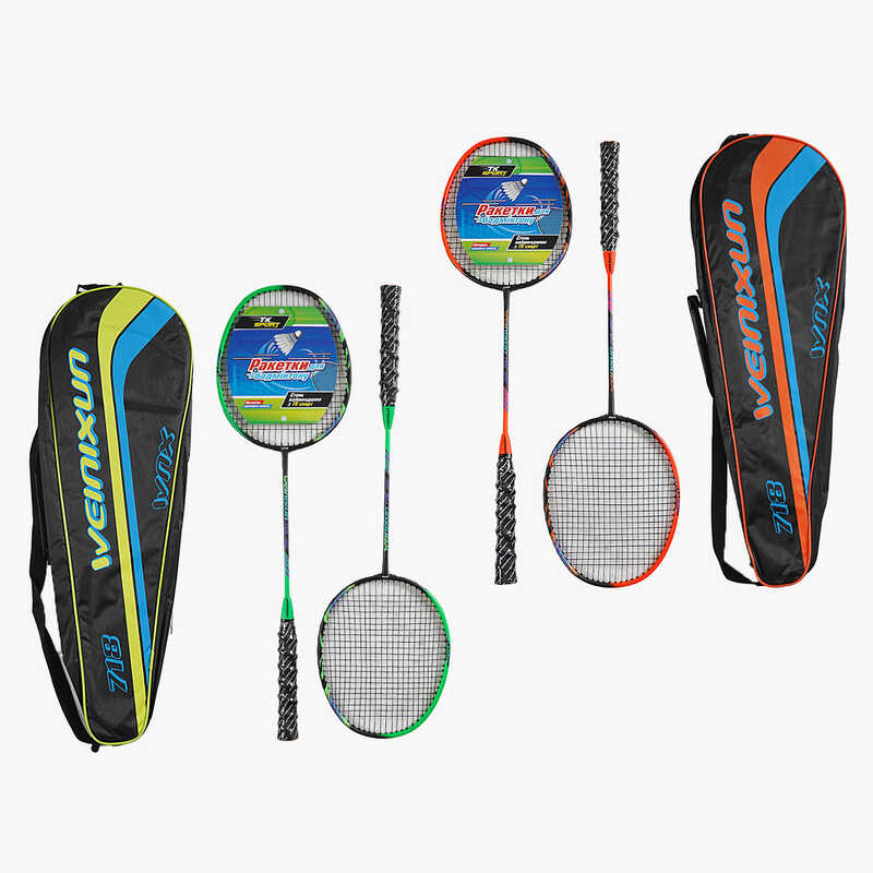 Бадмінтон C 70215 (30) "TK Sport", 2 кольори, 2 ракетки, металевий каркас, в чохлі