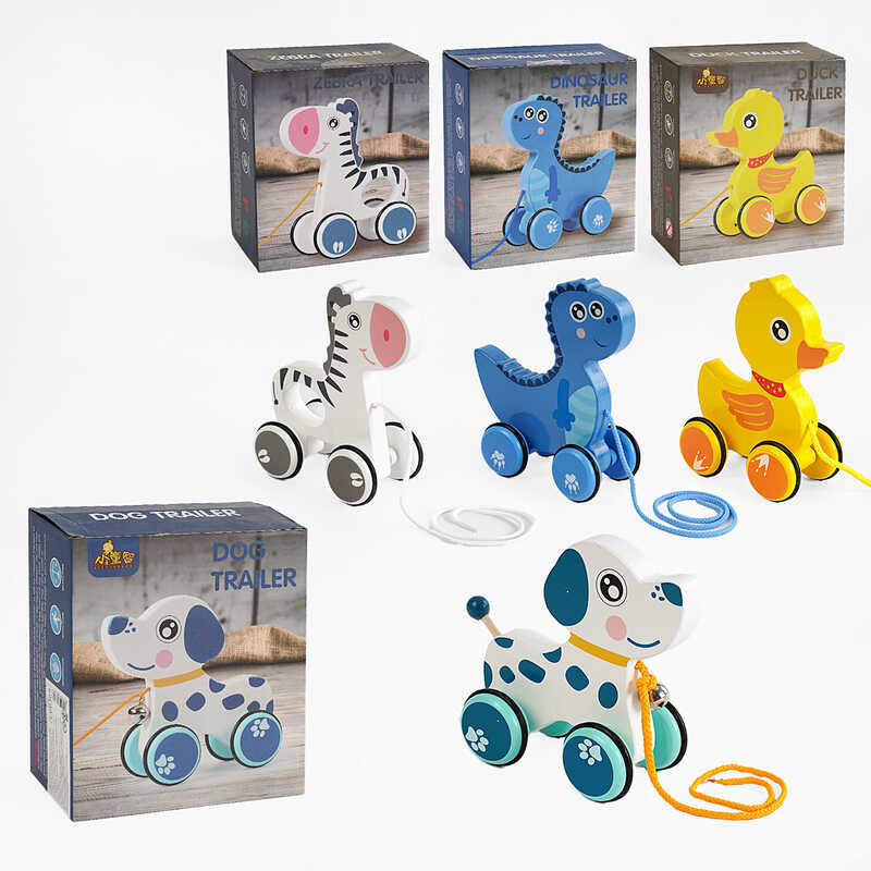 Каталка C 60369 (54) дерев’яна, в коробці, ВИДАЄТЬСЯ ТІЛЬКИ МІКС ВИДІВ