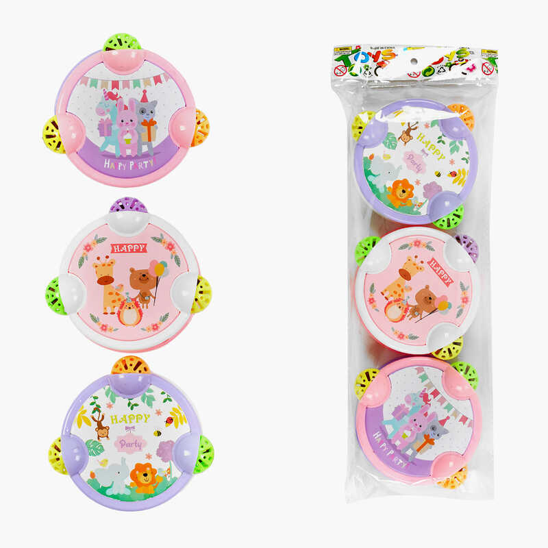 Набір брязкалець 929-65 (168/2) "Бубни", 3 штуки, в пакеті