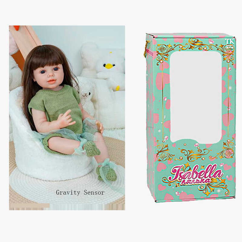 Лялька QM 24044 (12) "TK Group", функціональна, висота: 50 см, датчик руху, звуки: сміх, плач, засинає, гумова, імітація скляних очей, в коробці