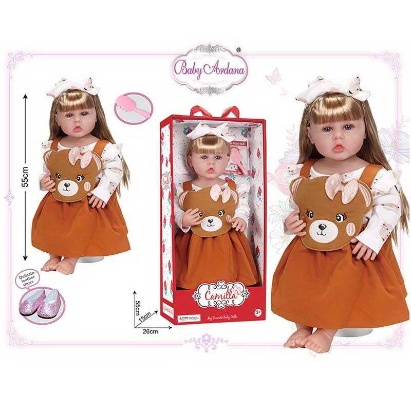 Лялька A 920 E (12/2) гумова, висота - 52 см, прошите волосся, рухомі кінцівки, щітка для волосся, взуття, в коробці