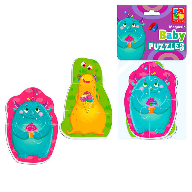 гр Гра розвиваюча пазли бейбі магнітні "Малюк зможе. Монстрики" VT3208-31 (50)  "Vladi Toys"