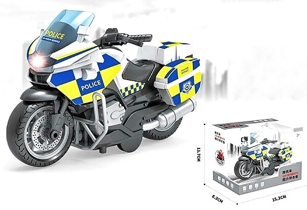 Мотоцикл CLM 0781 A  "Поліція" , металопластик,  звук, інерція , підсвічування , в коробці