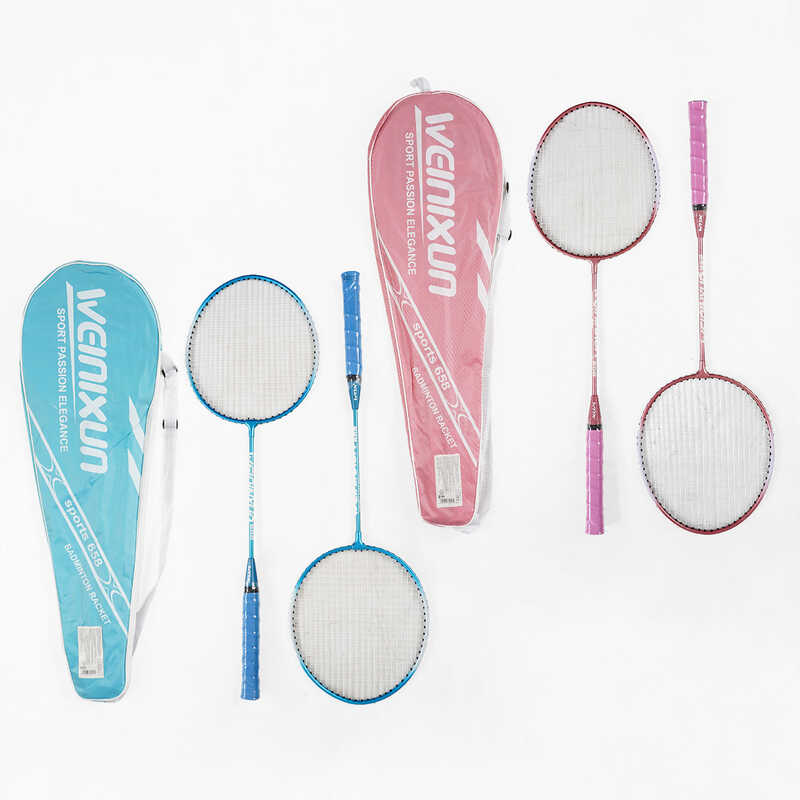 Бадмінтон C 70201 (50) "TK Sport", 2 кольори, 2 ракетки, металевий каркас, в чохлі