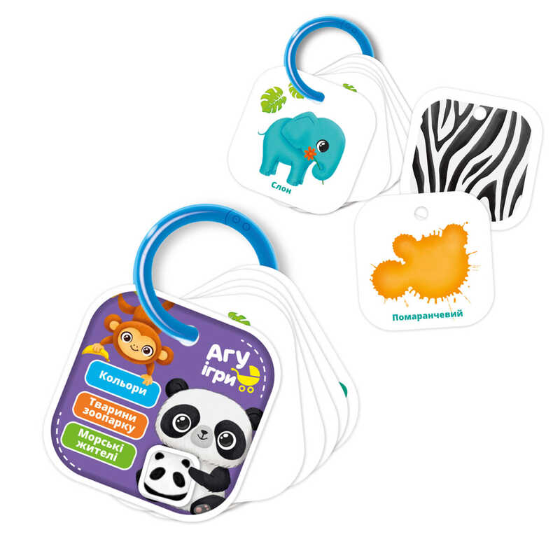 гр Картки на кільці "Кольори. Тварини" /укр/ - VT2000-01 (12) "Vladi Toys"