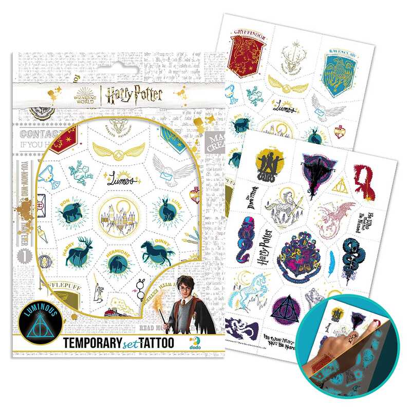гр Набір дитячих тимчасових татуювань "Harry Potter. Символи" 200505 (50) "DoDo", 45 татуювань