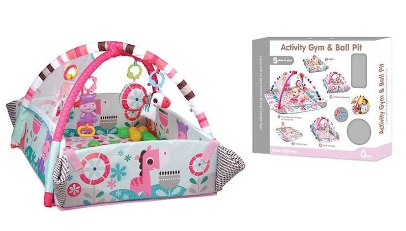 Килимок 668-35 (8) брязкальця, набір пластикових кульок, у коробці