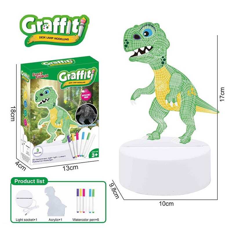 Нічник 26007 (120) працює від мережі, підсвічування, 3 кольори світла, фломастери, USB кабель, в коробці