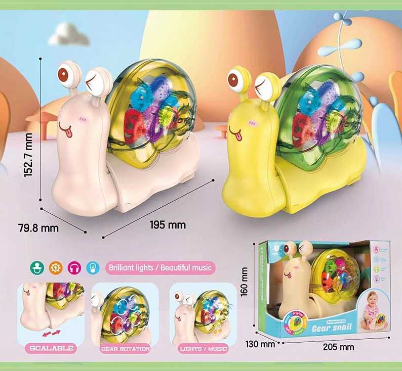 Равлик CL 201 (48/2) 2 кольори, 2 режими роботи, підсвічування, мелодія, колеса вільного ходу, рухомі шестерні, у коробці