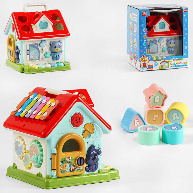 Музичний будиночок 49682 (8) "TK Group", ОЗВУЧУВАННЯ УКРАЇНСЬКОЮ МОВОЮ, сортер, алфавіт, пісні, цифри, ксилофон, шестерні, в коробці