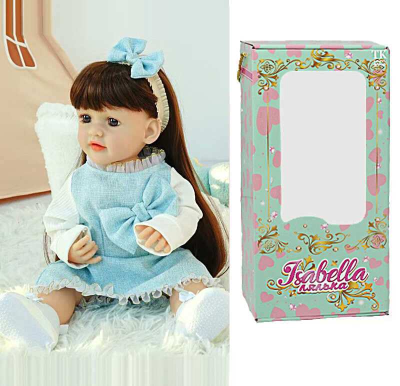 Лялька QM 88010 (12) "TK Group", висота: 50 см, гумова, імітація скляних очей, пустушка, пляшечка, памперс, взуття, пов’язка, в коробці