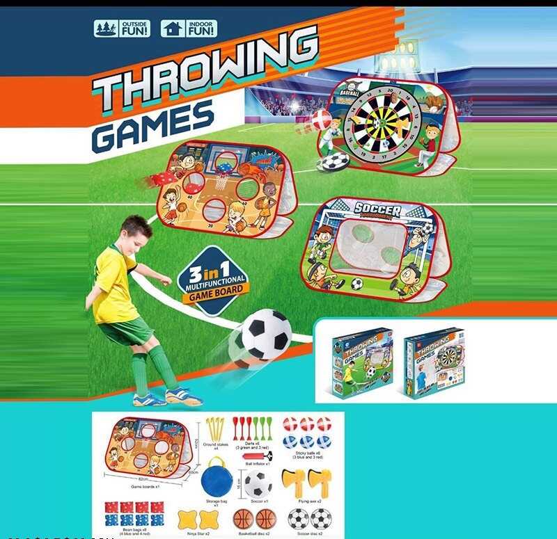 Спортивні ігри 2888-20 (12) футбол, м’яч, мішень, дартс, дротики, насос, в коробці