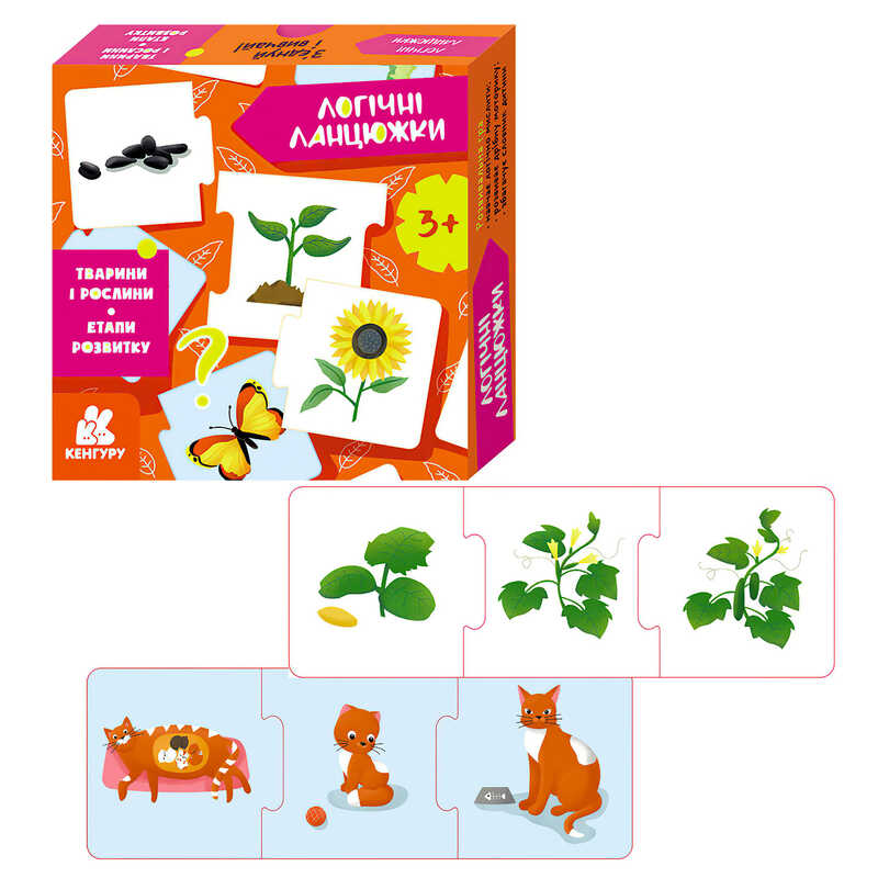 гр Логічні ланцюжки. Тварини і рослини. Етапи розвитку КН1782003У (14) "Кенгуру"